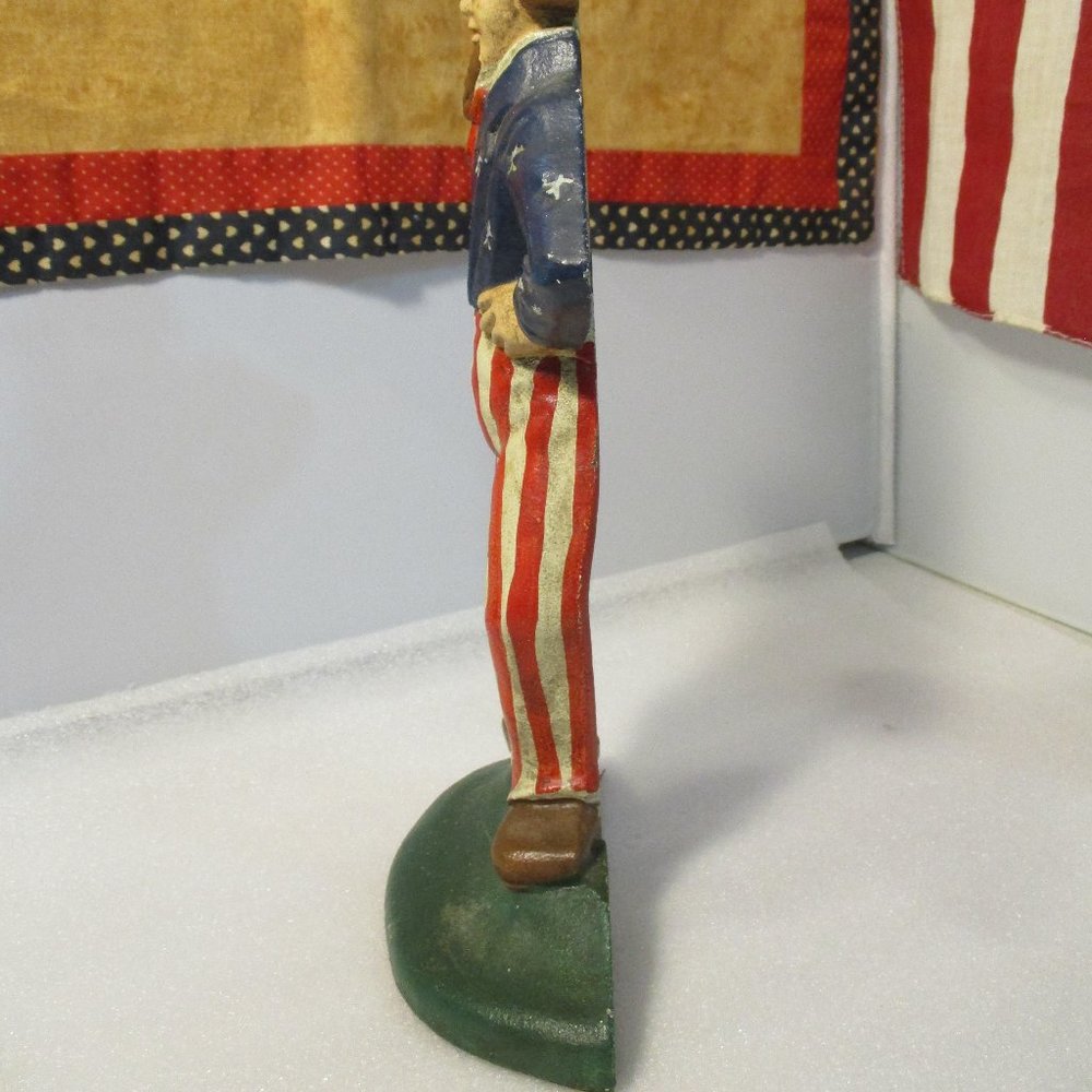 Vintage Uncle Sam Cast Iron Metal Doorstop Door Stop Americana Patriotic - Picture 9 of 12